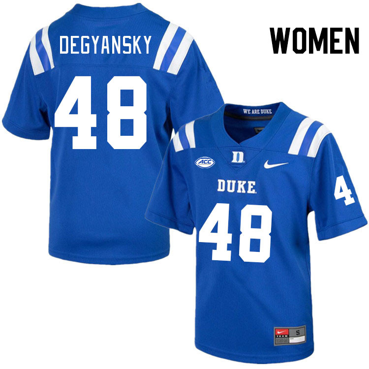 Women #48 Ryan Degyansky Duke Blue Devils College Football Jerseys Stitched Sale-Royal
